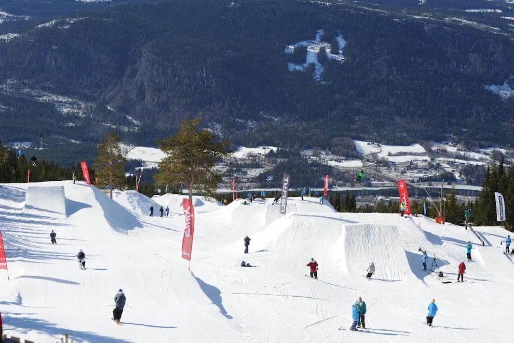 Leilighet Med Panoramautsikt Sjusjoen Innendors Parkering Exterior foto